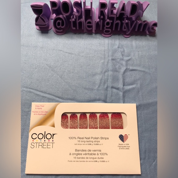 Color Street Other - Color Street Glitter Nail Polish Strips - Red and Silver